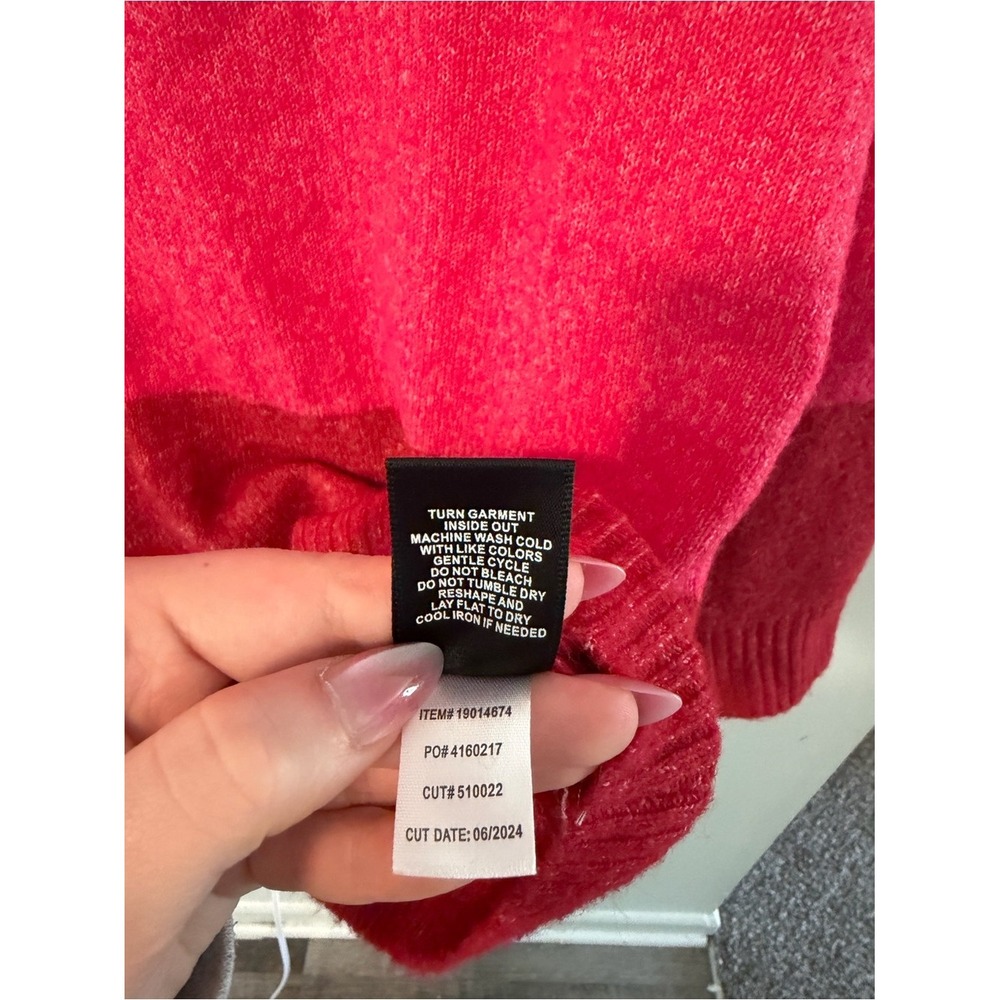 Torrid Colorblock Sweater 00 Pink Red M/L 10 - Picture 5 of 7